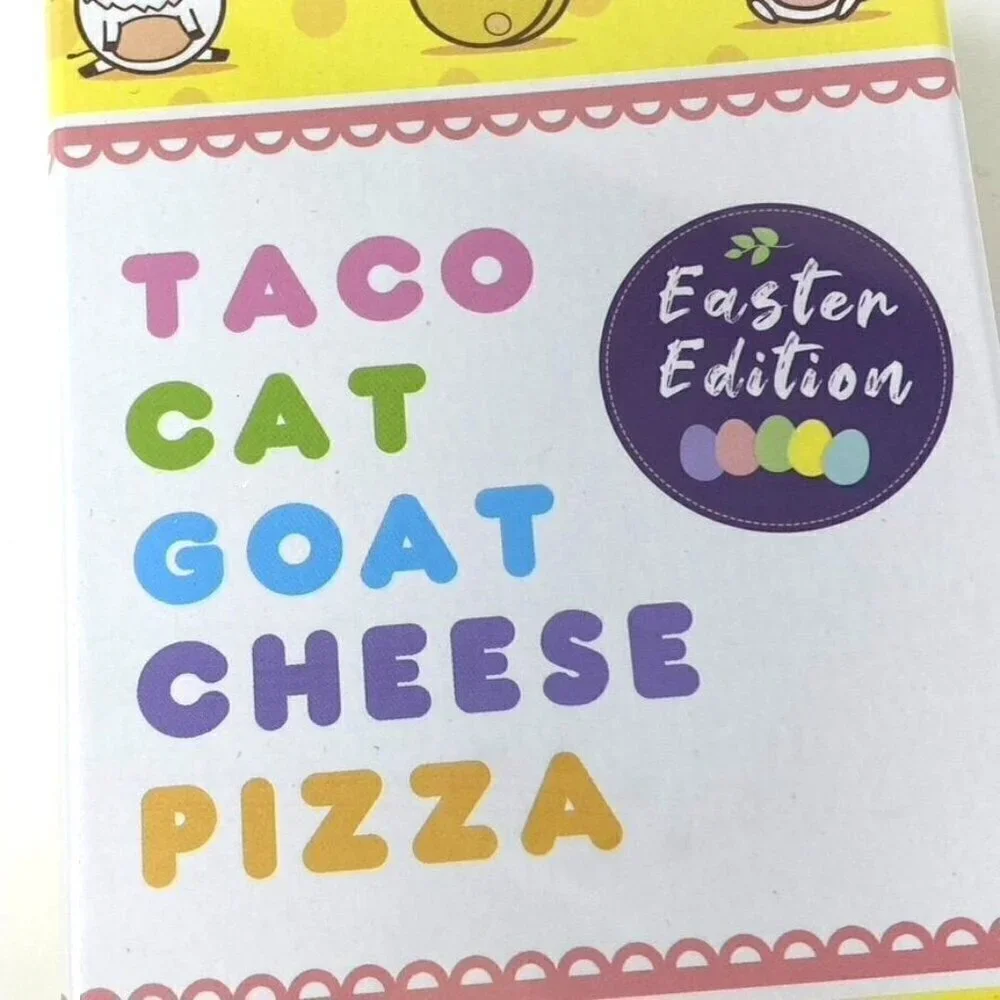 Taco Cat Goat Cheese Pizza Card Game Easter Edition. A1